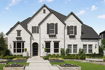 Large Modern House with Brick Exterior and Well-Maintained Landscape